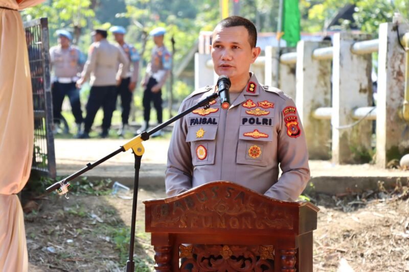 Kapolres Pidie Jaya AKBP Ahmad Pasaribu, SH. S.I.K., MH, Gampong Seunong. Selasa (21/1/2025). Foto/Ms