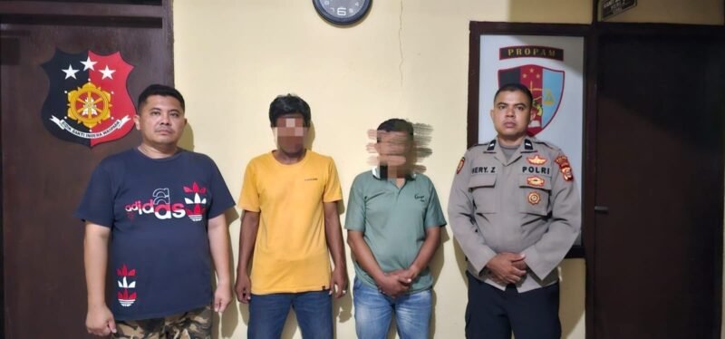 Personil Polsek Bandar Dua, Pidie Jaya berhasil mengamankan dua pelaku pencurian sepeda motor, pada hari kamis 17/4/2025. Foto:Dok/Humas Polres Pidie Jaya.