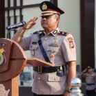 Wakapolres Kompol Iswahyudi, S.H., CPHR., CBA. Pimpin upacara Hari Juang Polri, Mako Polres Pidie Jaya, Trienggadeng, Kamis (21/8/2025). Foto:Dok/ Humas Polres Pidie Jaya 