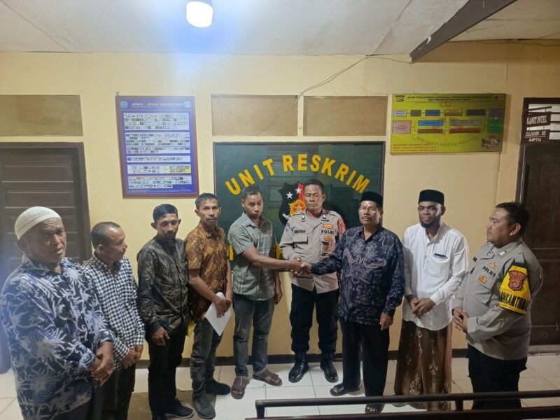 Polres Pidie Jaya sektor Meureudu berhasil mendamaikan sengketa kasus ternak warga Glumpang Tutong, Meureudu. Foto:Dok/ Humas Polres Pidie Jaya 